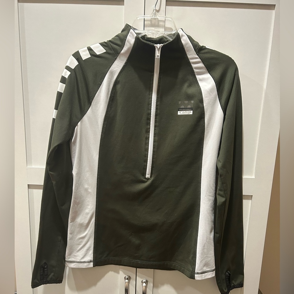 Victoria Secret Pink Ultimate Green/White Jacket Women’s M with half zip
